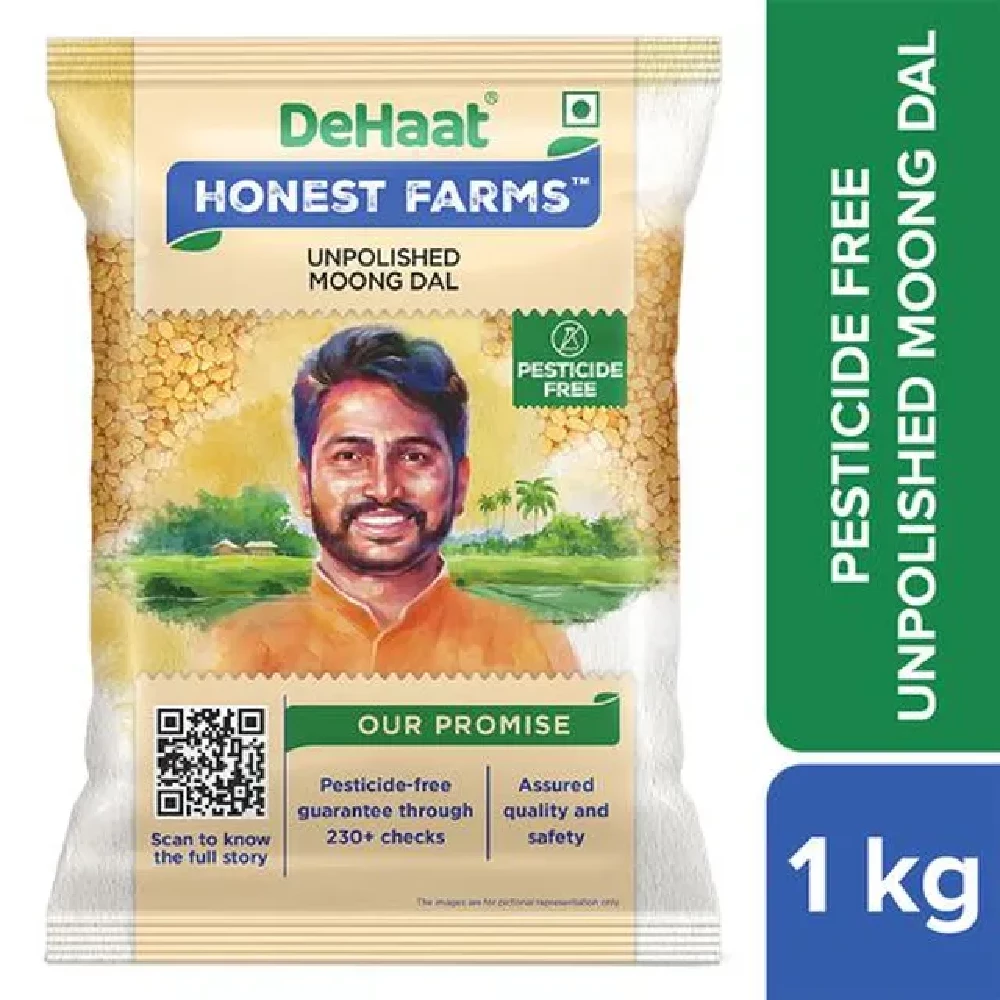 Dehaat Honest Farms Unpolished Moong Dal - Pesticide Free, 1 kg-1.webp